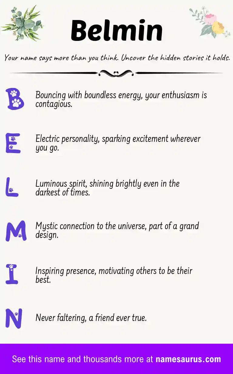 Acrostic poem about Belmin.