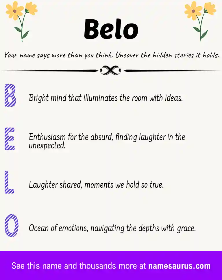 Acrostic poem about Belo.