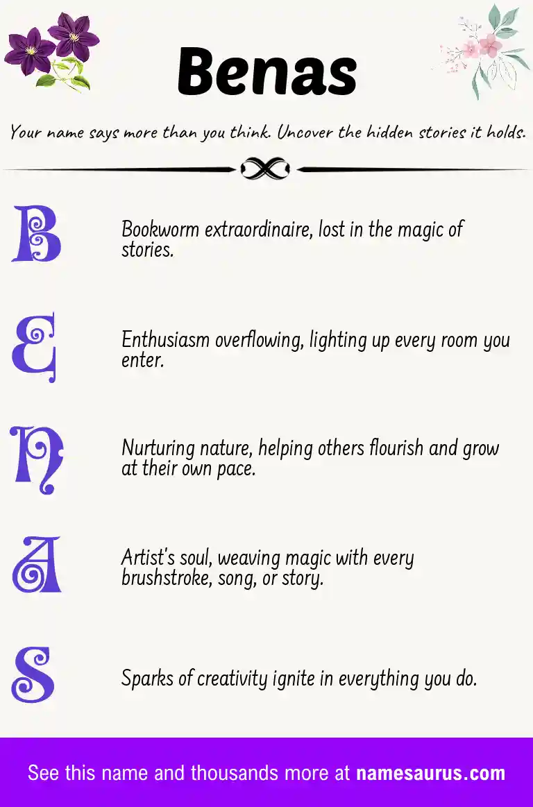 Acrostic poem about Benas.