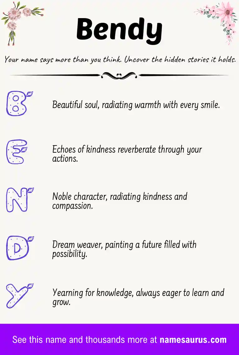 Acrostic poem about Bendy.