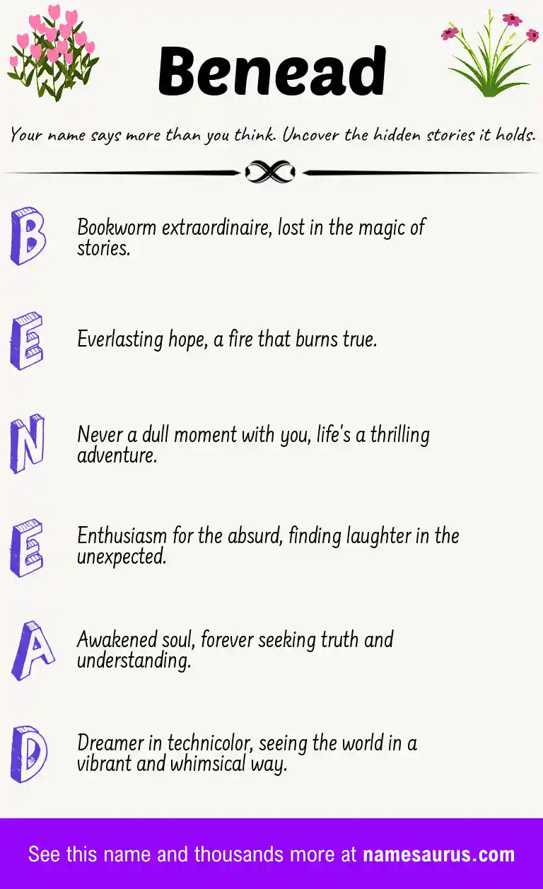 Acrostic poem about Benead.