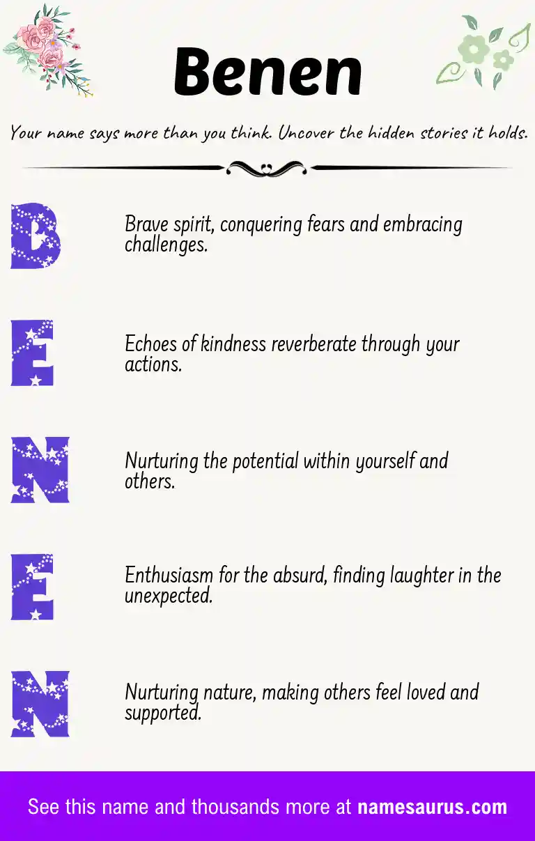 Acrostic poem about Benen.