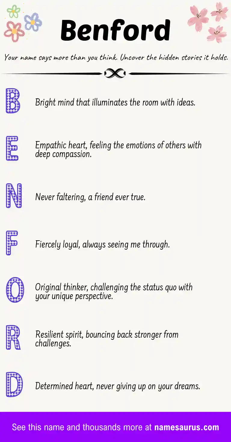 Acrostic poem about Benford.
