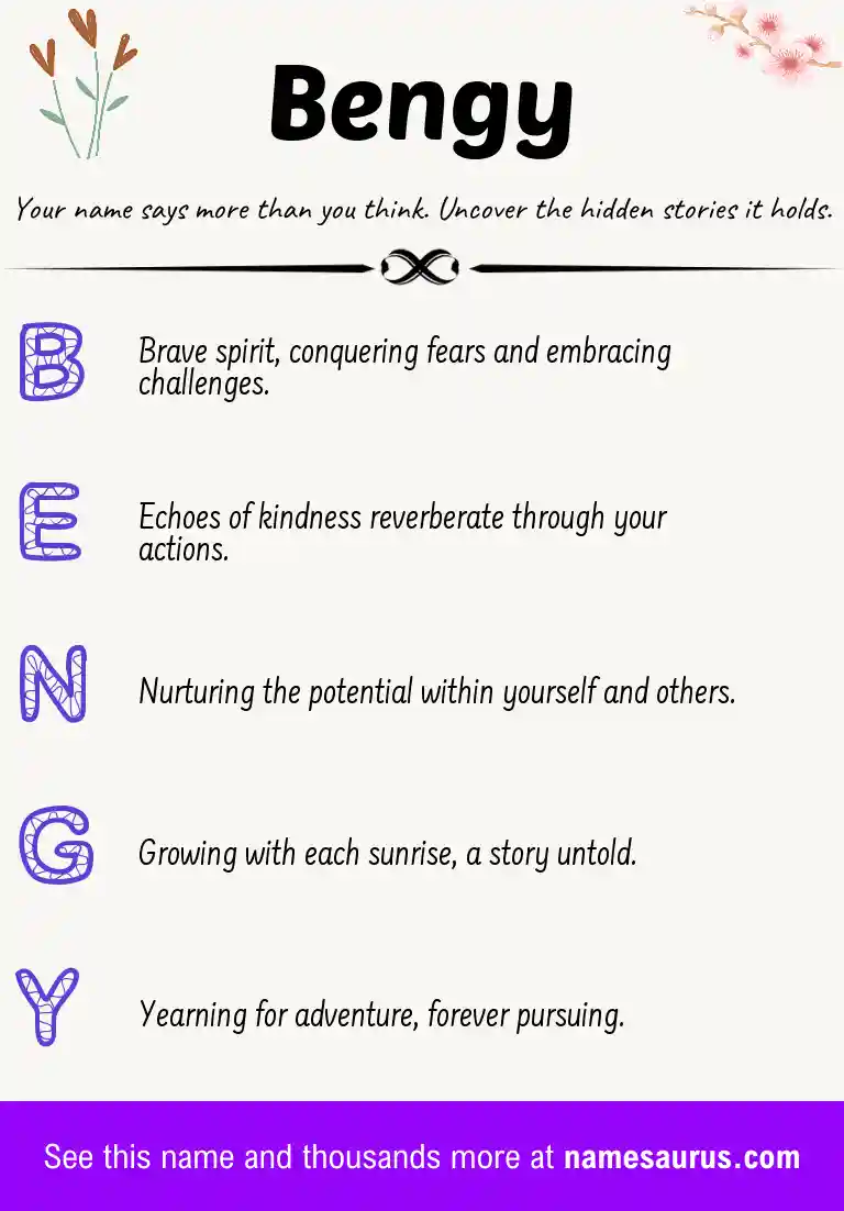 Acrostic poem about Bengy.