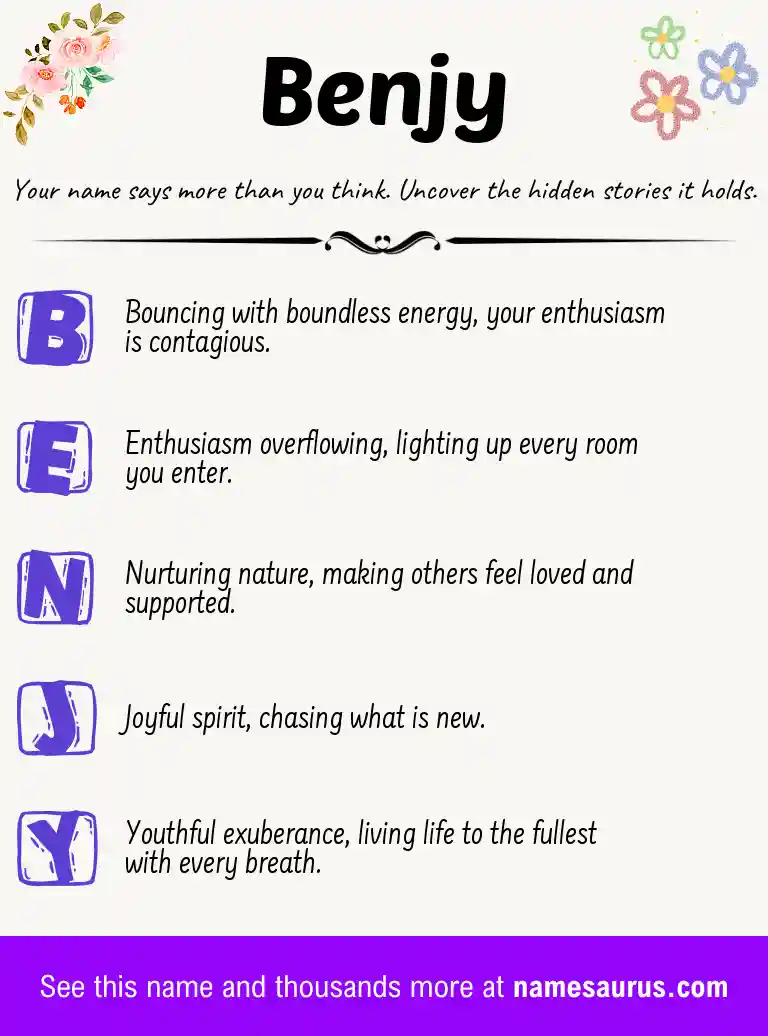 Acrostic poem about Benjy.
