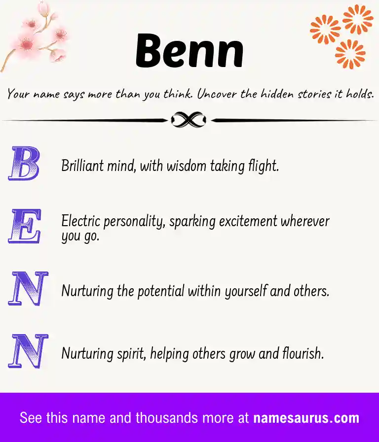 Acrostic poem about Benn.