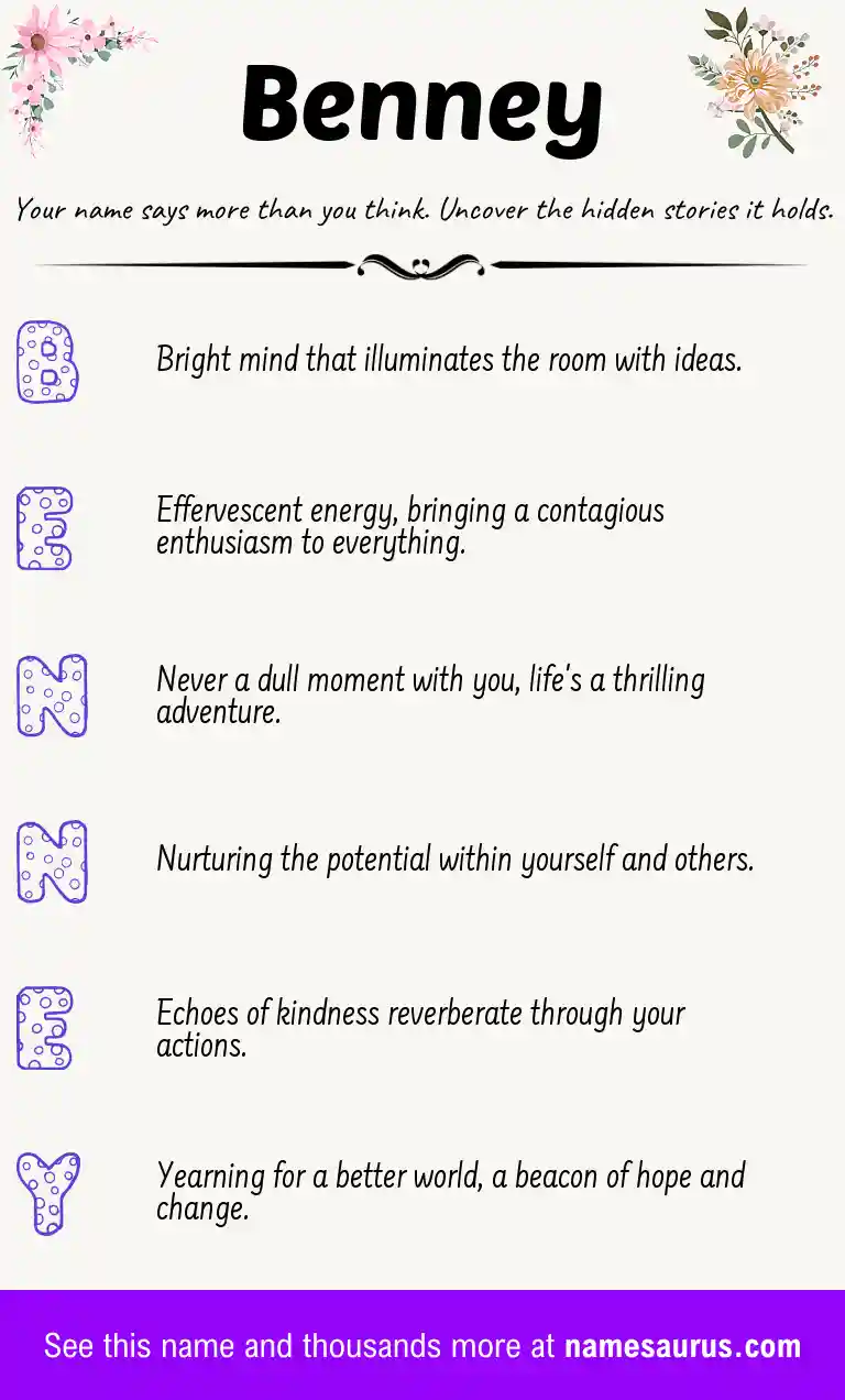 Acrostic poem about Benney.