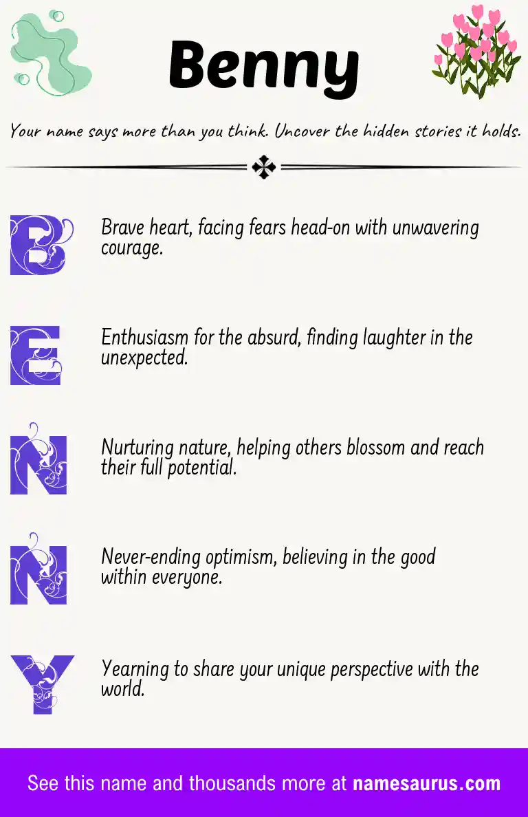 Acrostic poem about Benny.