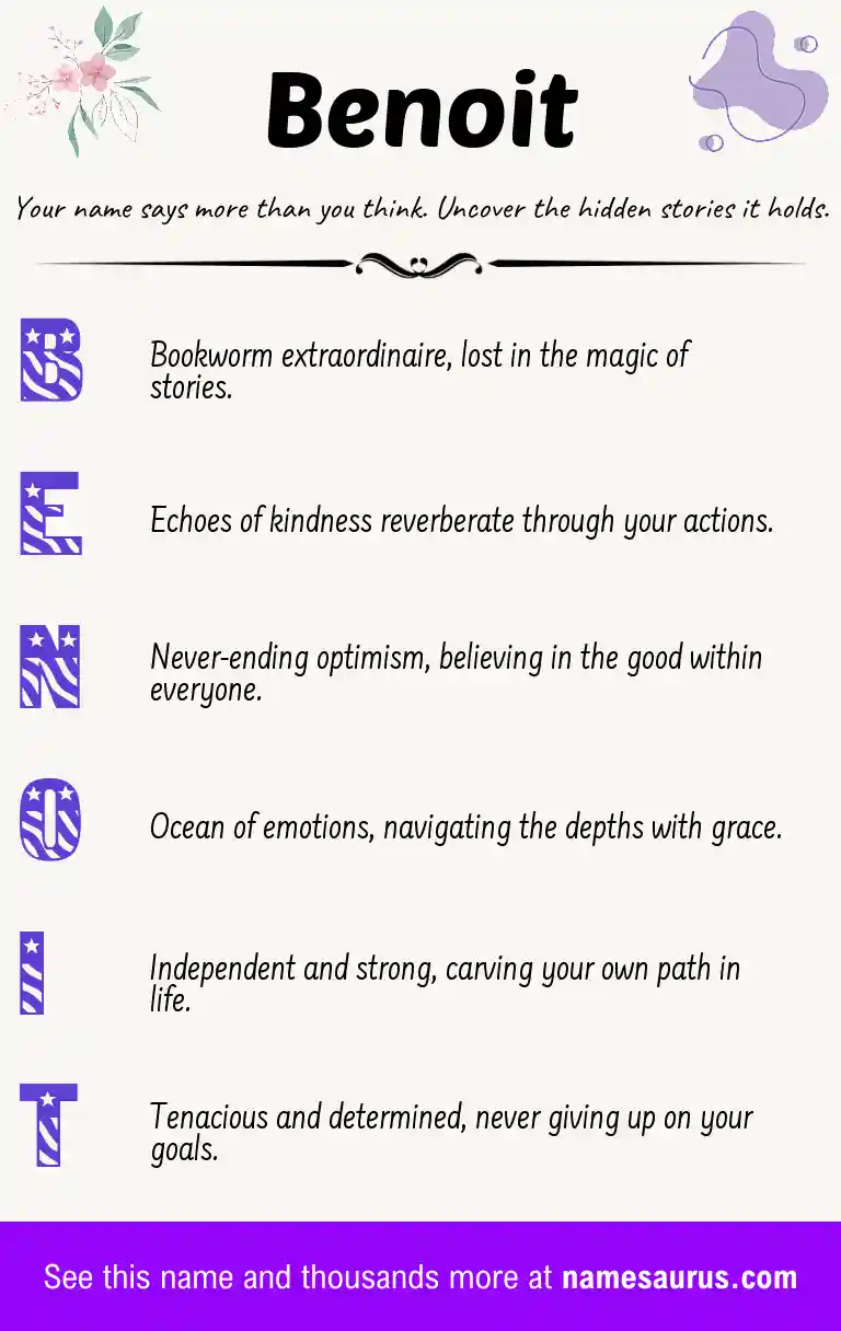 Acrostic poem about Benoit.
