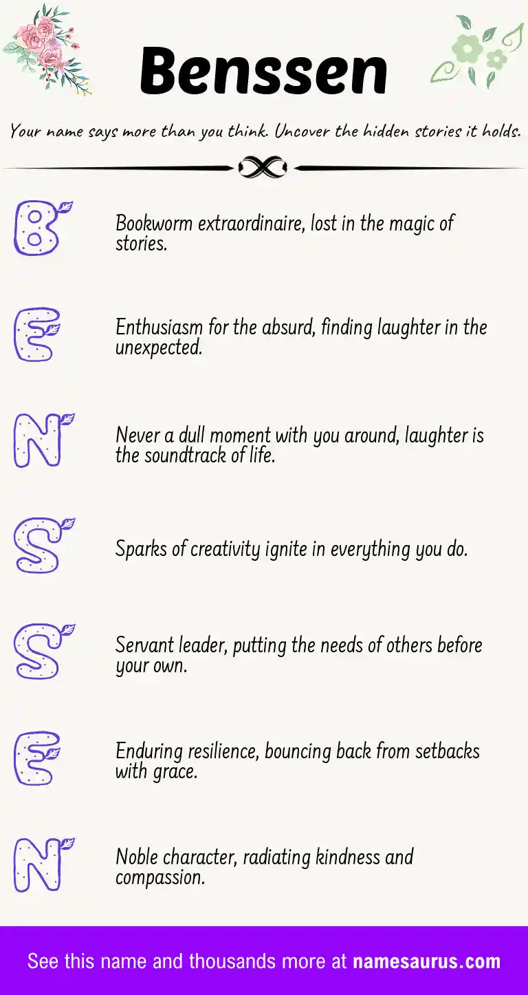 Acrostic poem about Benssen.
