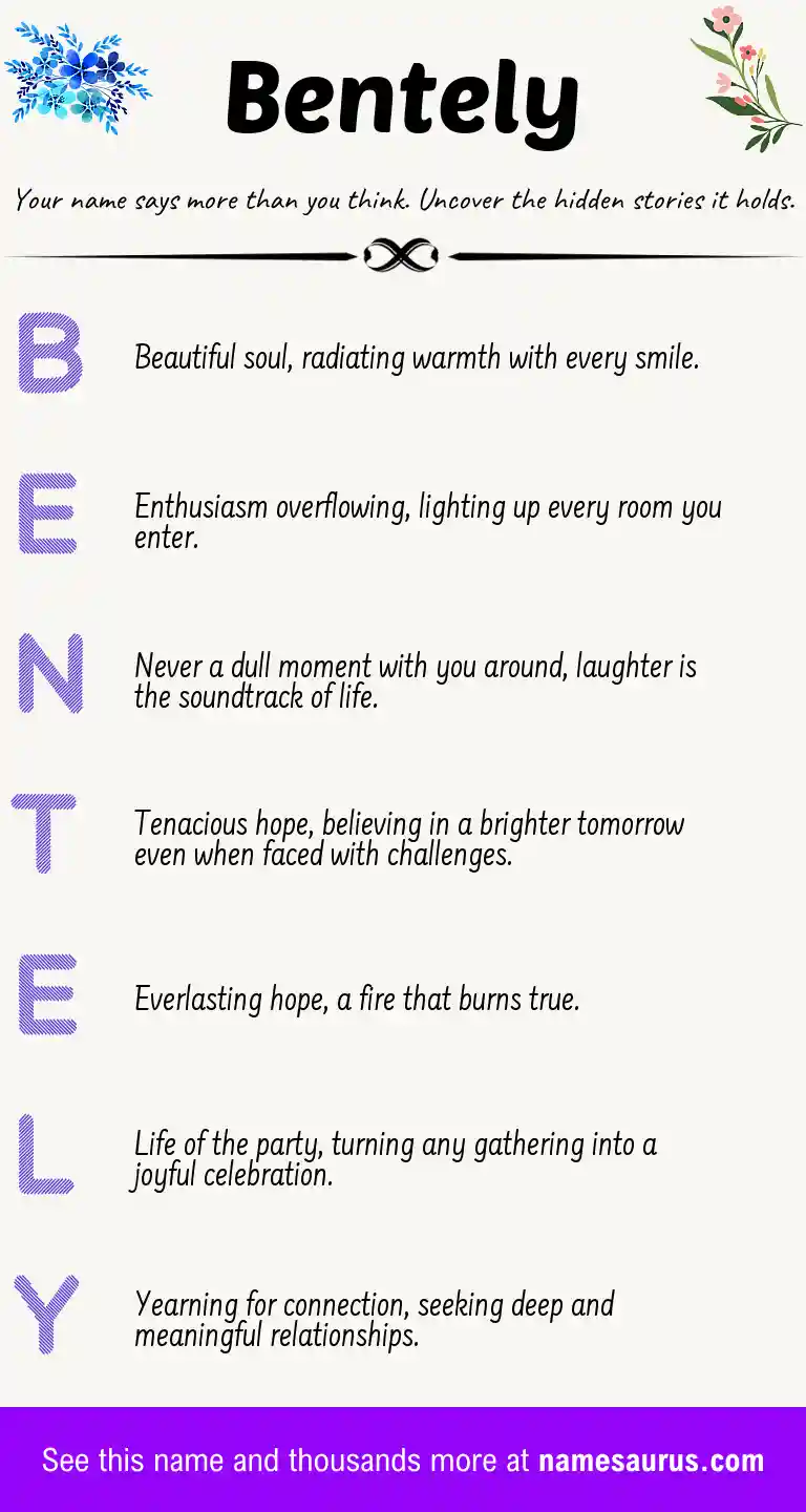 Acrostic poem about Bentely.