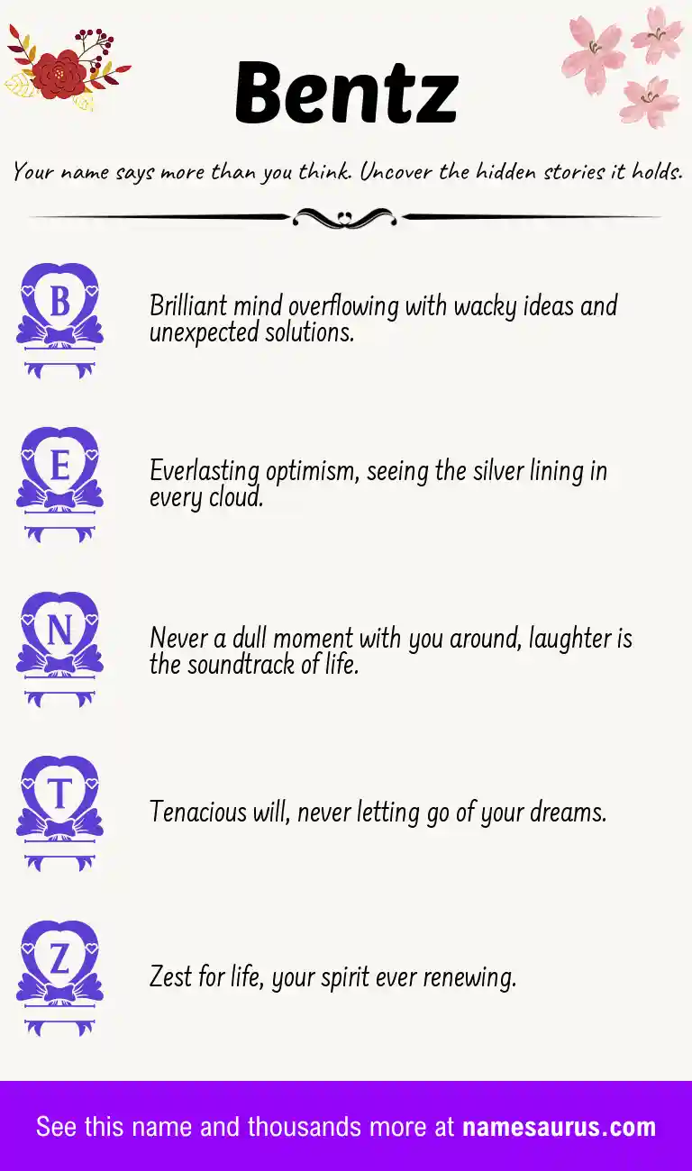 Acrostic poem about Bentz.