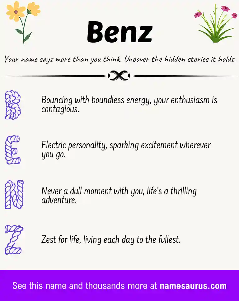 Acrostic poem about Benz.