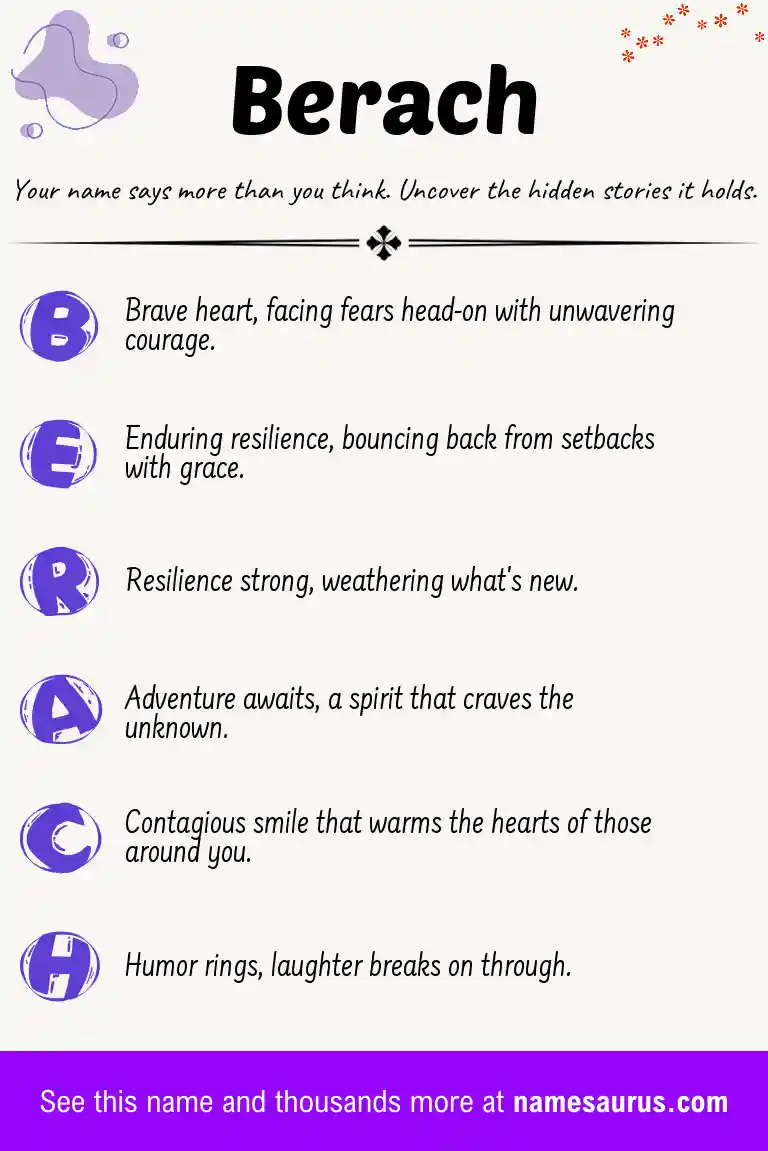 Acrostic poem about Berach.
