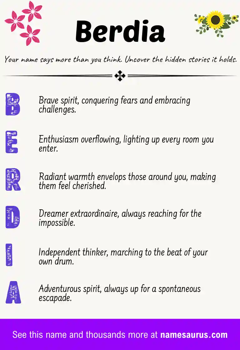 Acrostic poem about Berdia.