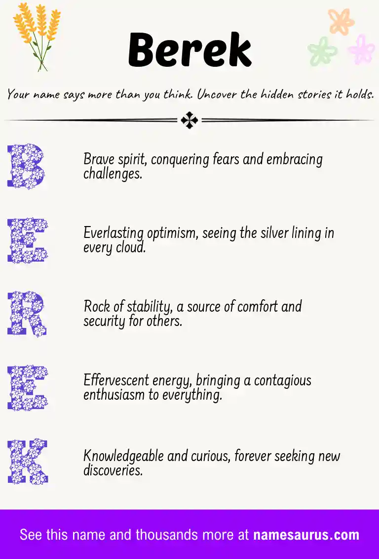Acrostic poem about Berek.