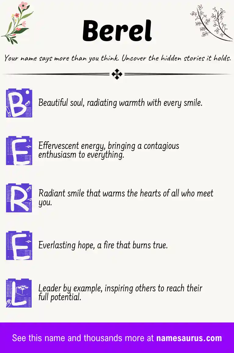 Acrostic poem about Berel.