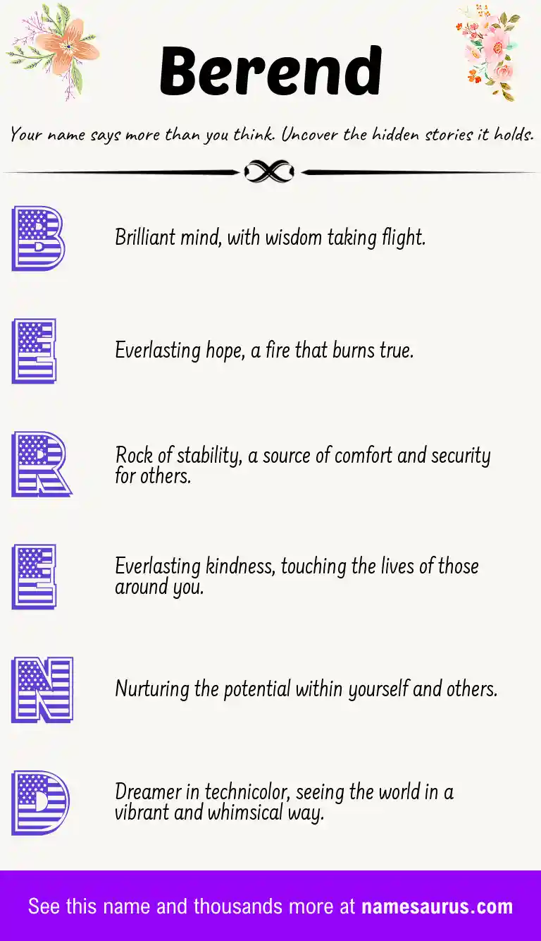 Acrostic poem about Berend.
