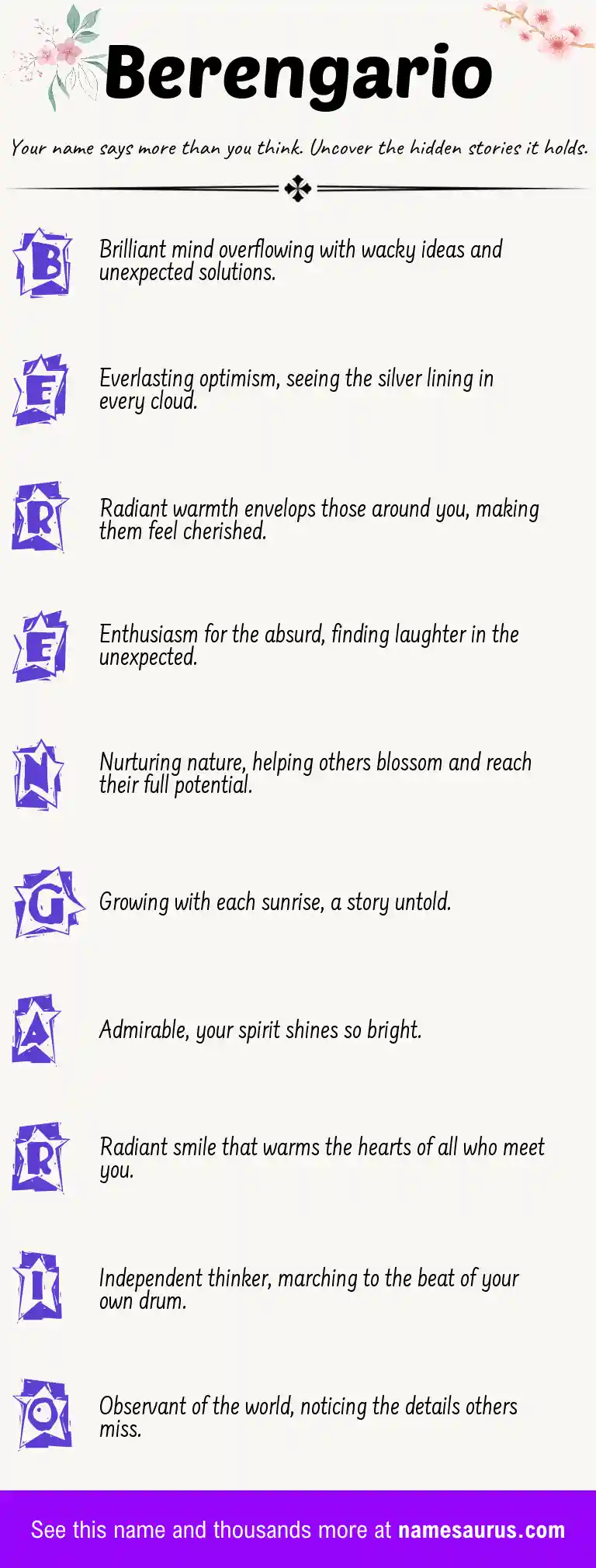 Acrostic poem about Berengario.