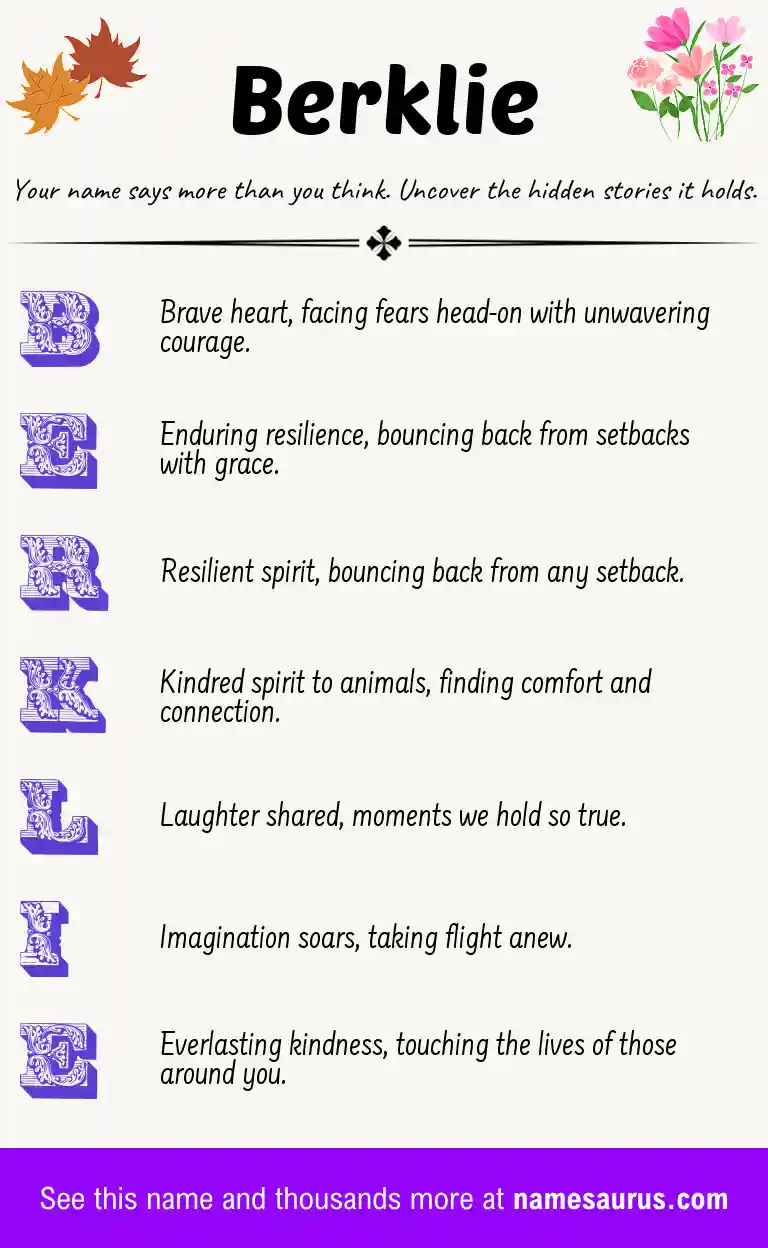 Acrostic poem about Berklie.