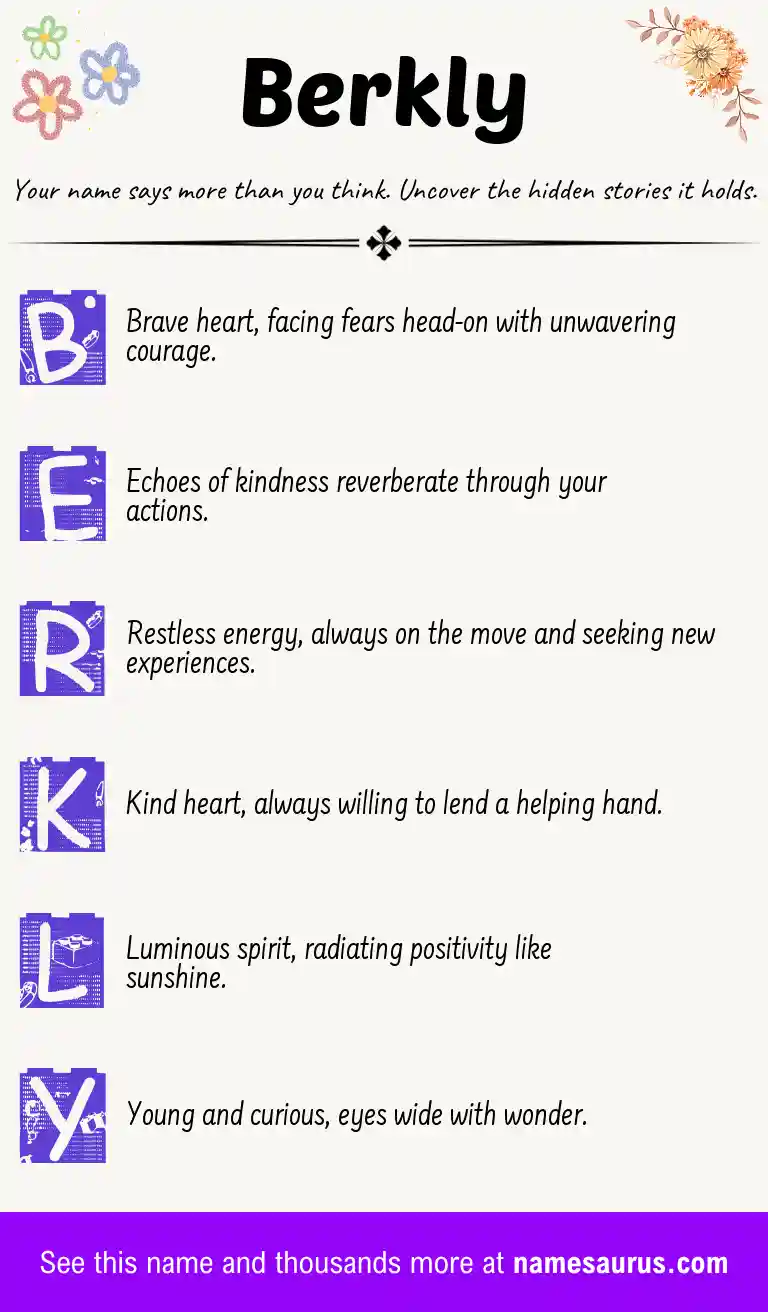 Acrostic poem about Berkly.