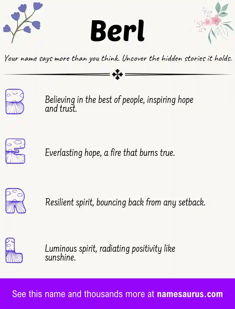 Acrostic poem about Berl.