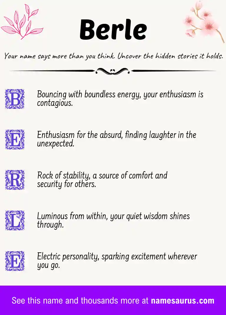 Acrostic poem about Berle.
