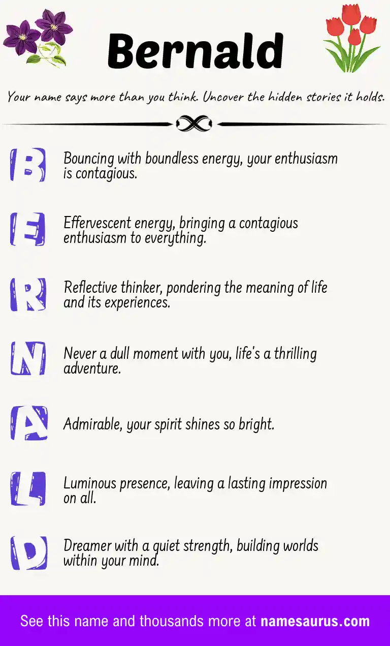 Acrostic poem about Bernald.