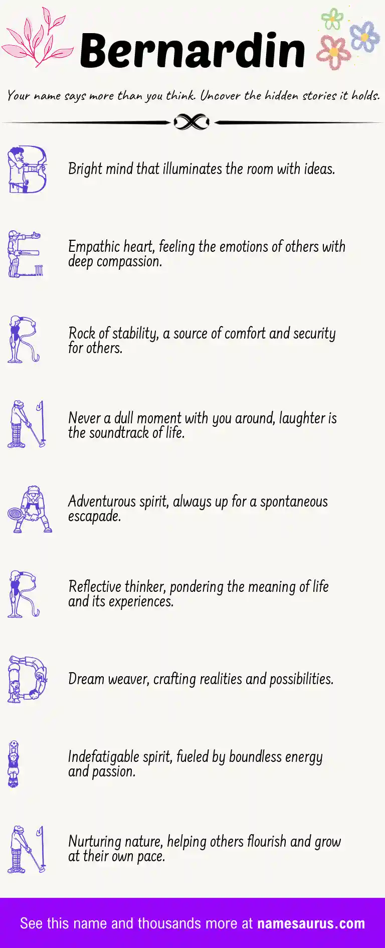 Acrostic poem about Bernardin.