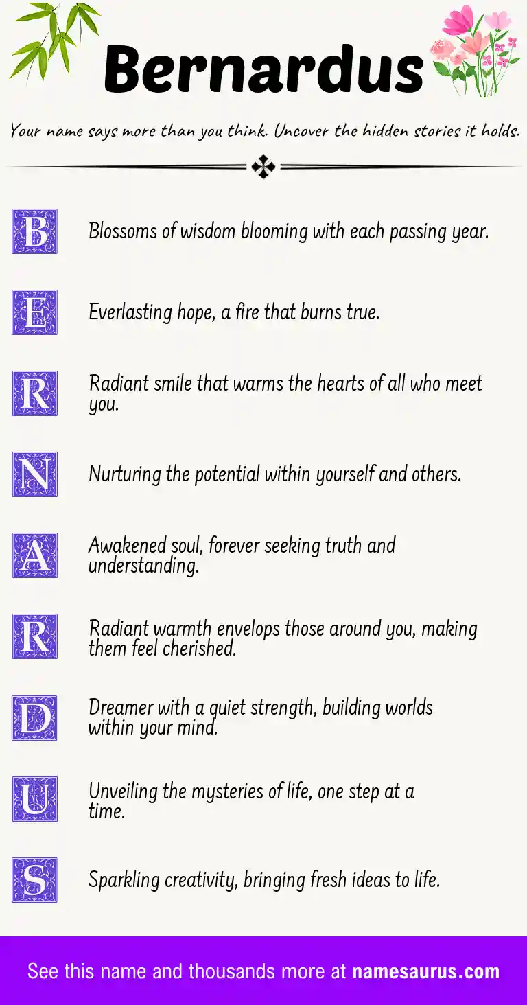 Acrostic poem about Bernardus.