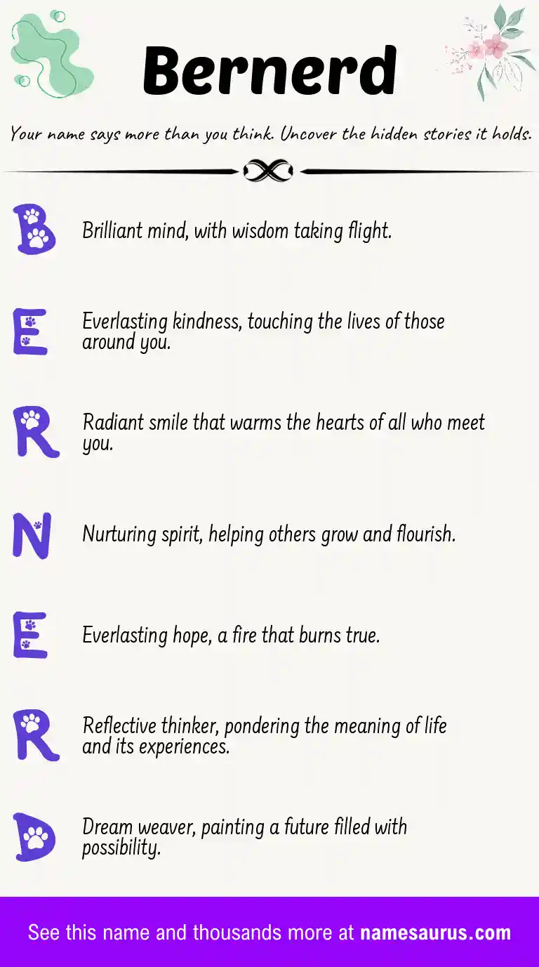 Acrostic poem about Bernerd.