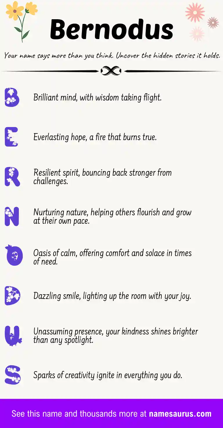 Acrostic poem about Bernodus.