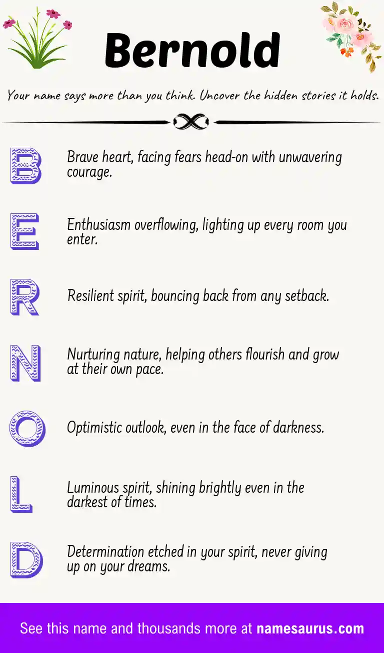 Acrostic poem about Bernold.