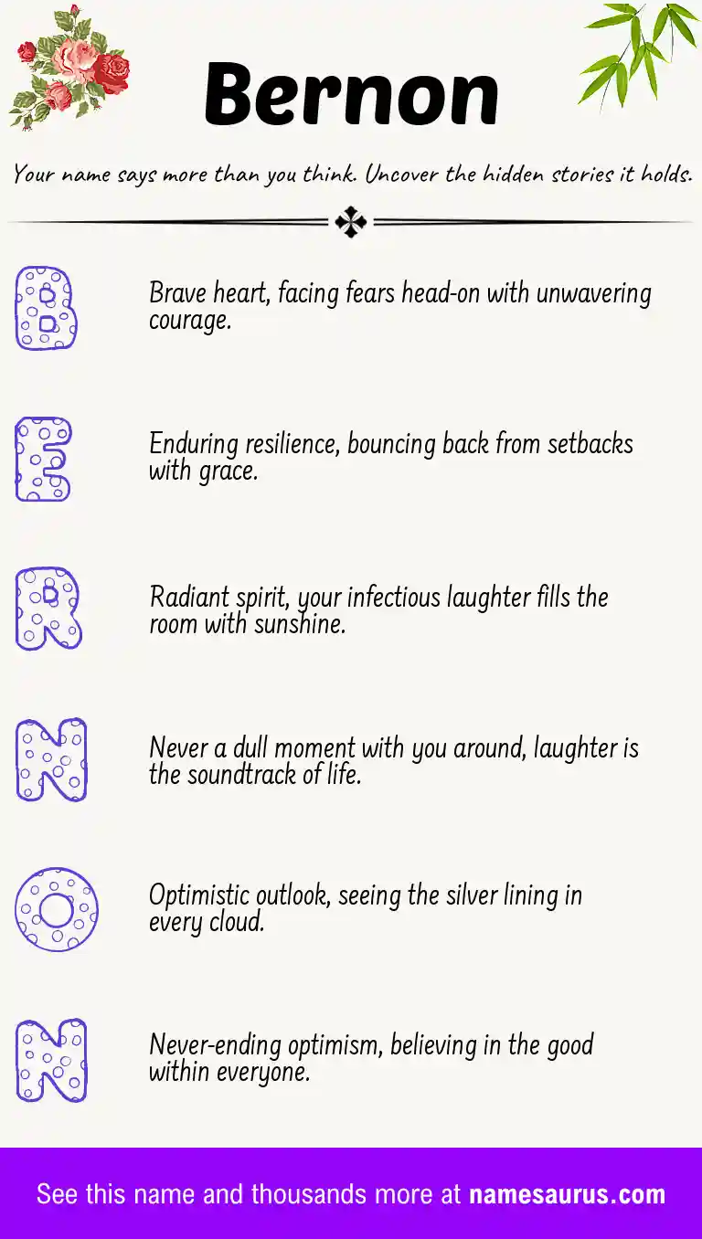 Acrostic poem about Bernon.