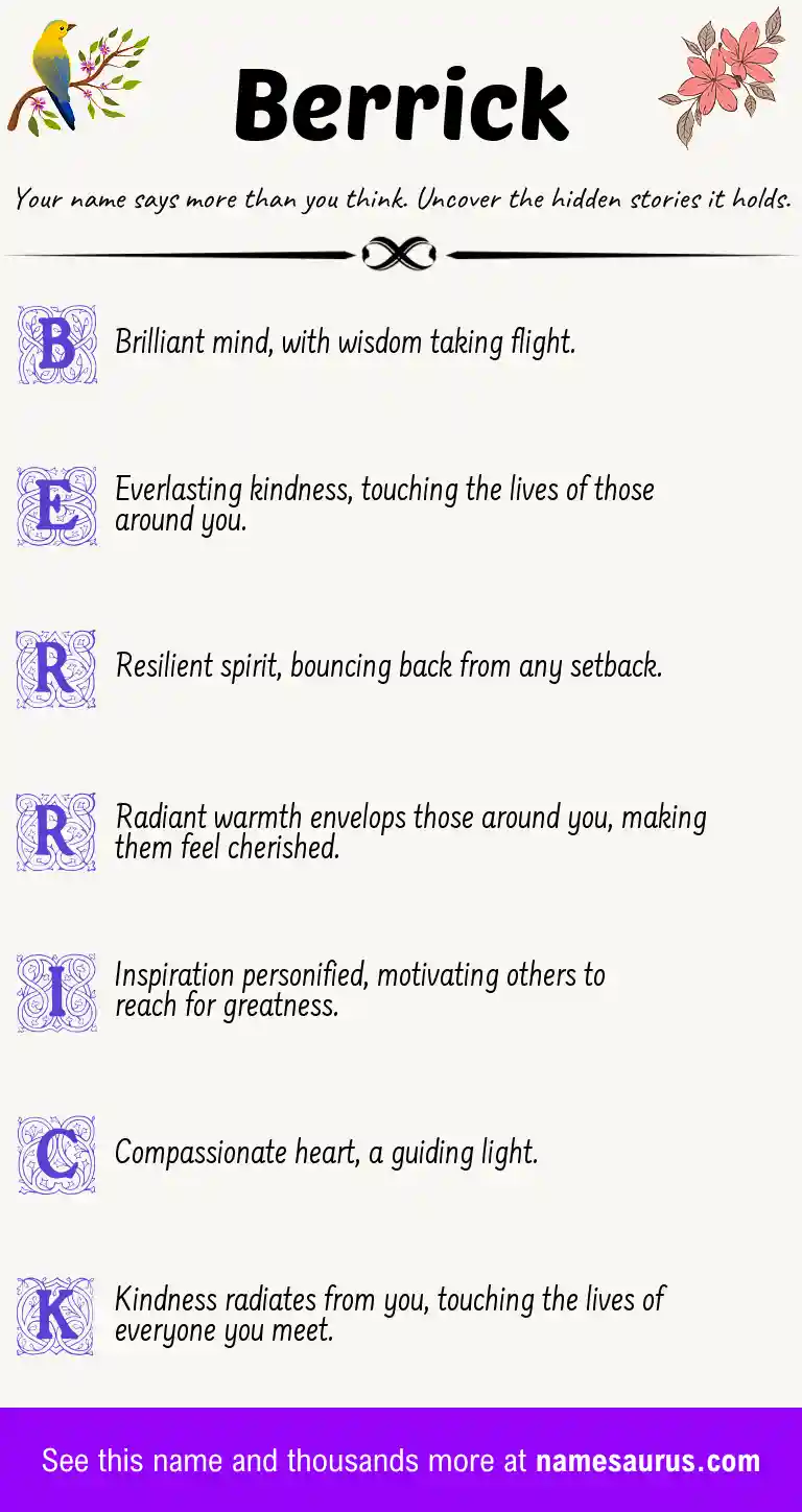 Acrostic poem about Berrick.