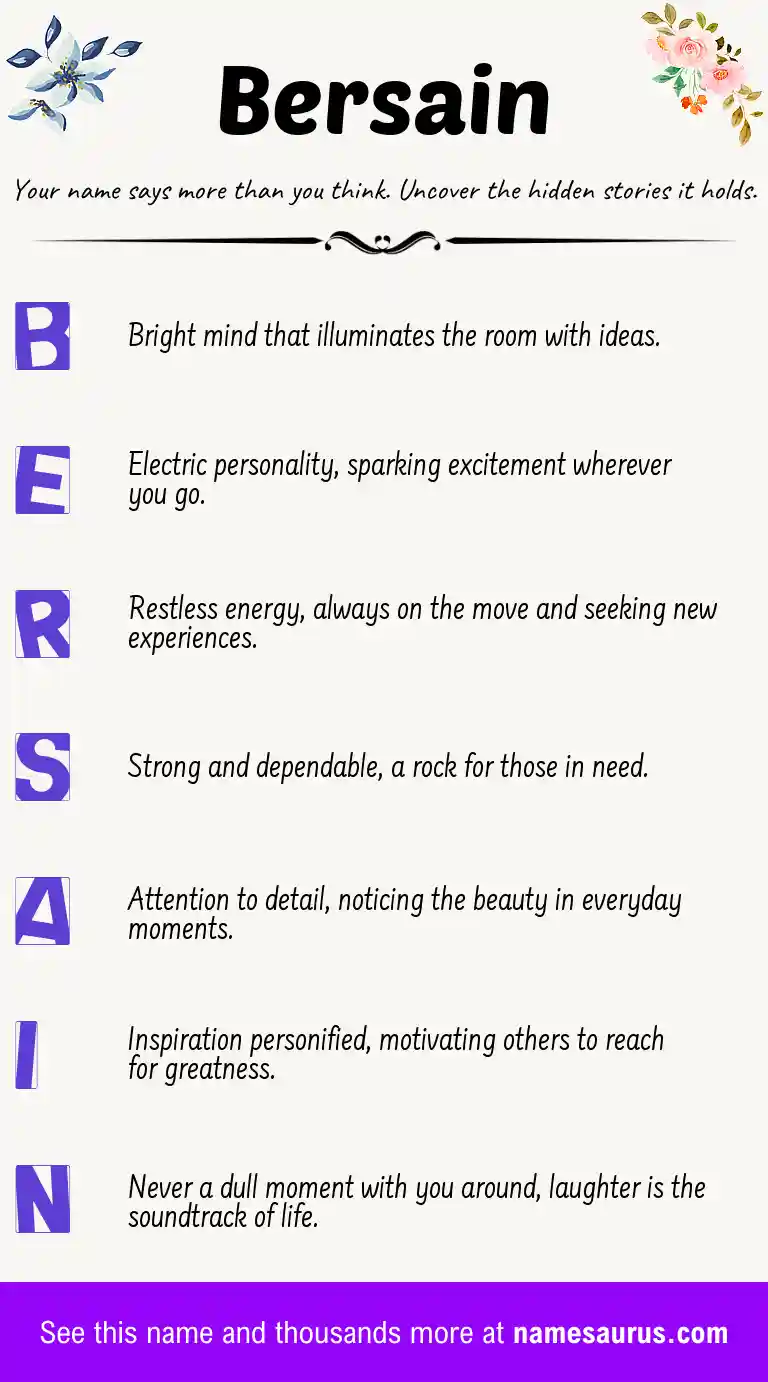 Acrostic poem about Bersain.