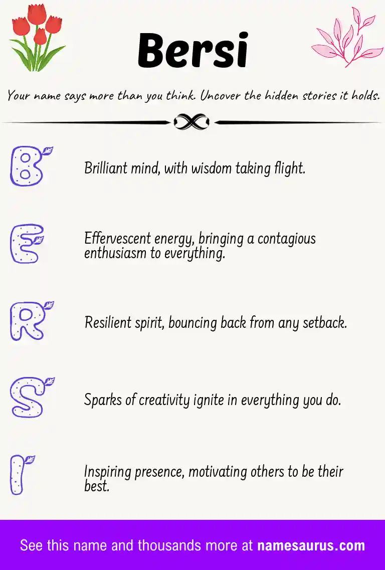 Acrostic poem about Bersi.