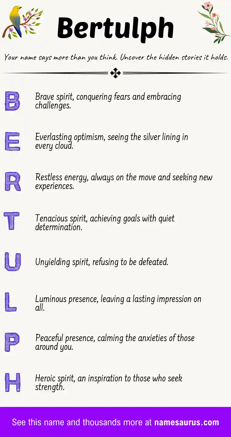 Acrostic poem about Bertulph.