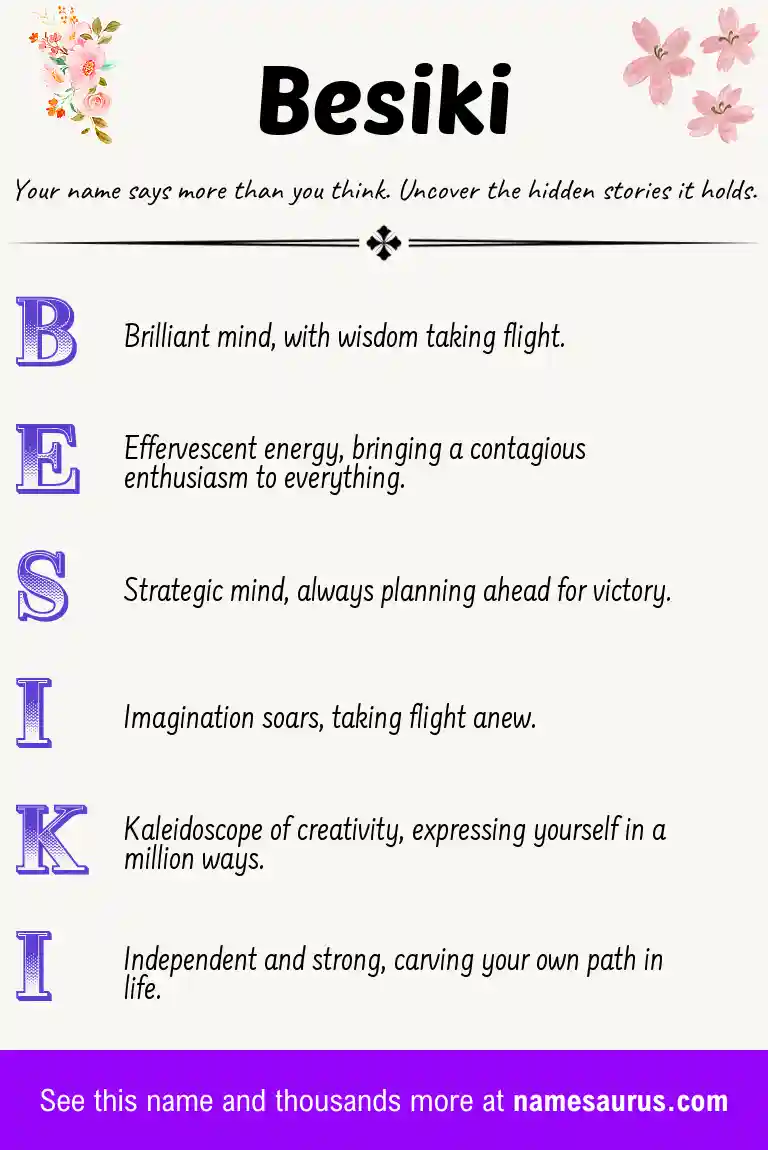 Acrostic poem about Besiki.
