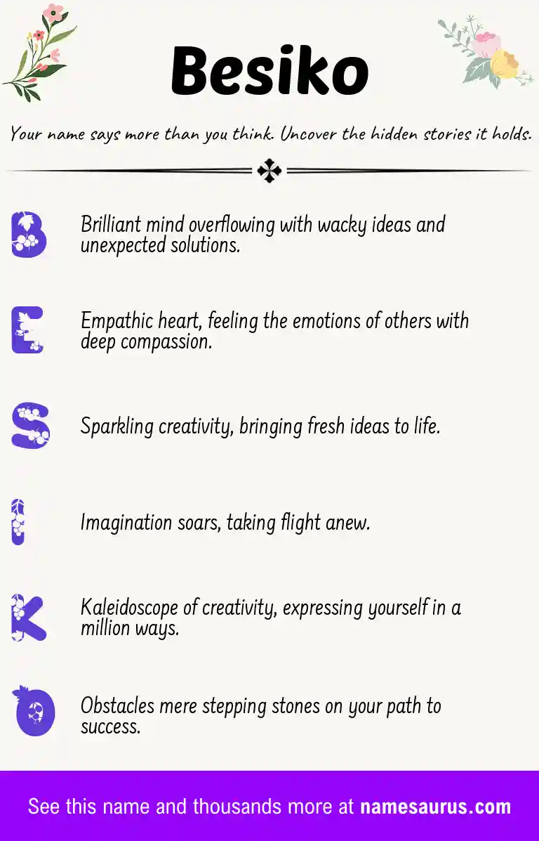 Acrostic poem about Besiko.
