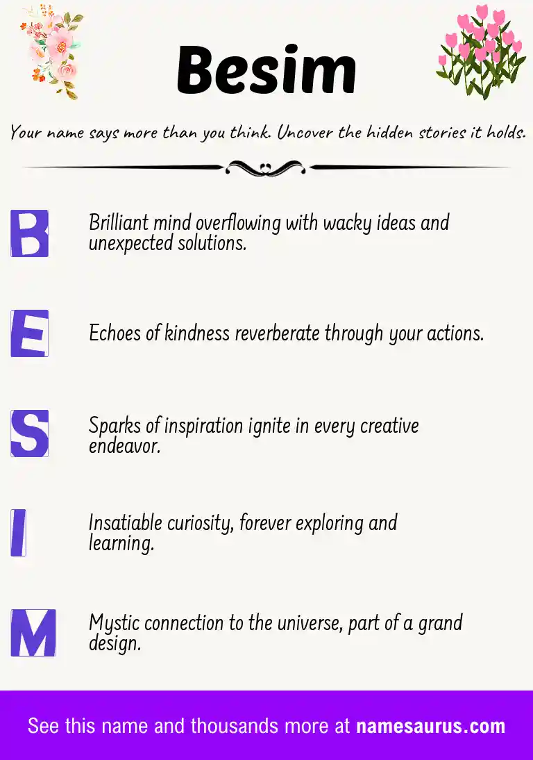Acrostic poem about Besim.
