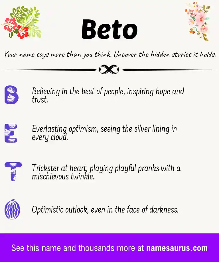 Acrostic poem about Beto.