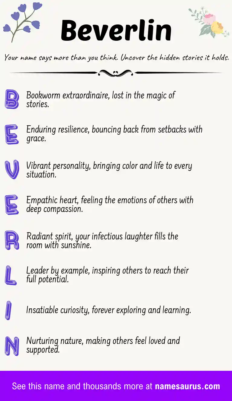 Acrostic poem about Beverlin.