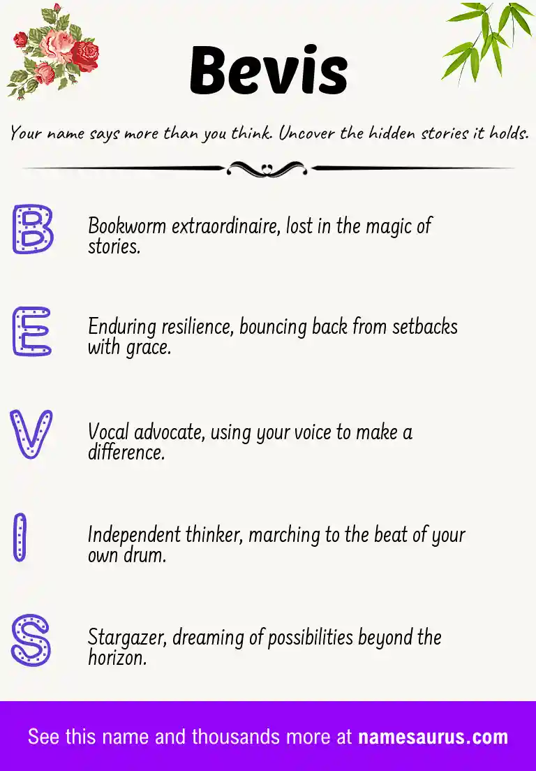 Acrostic poem about Bevis.