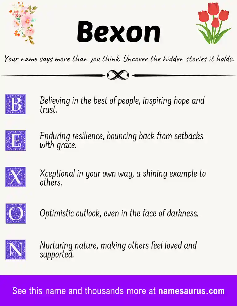 Acrostic poem about Bexon.