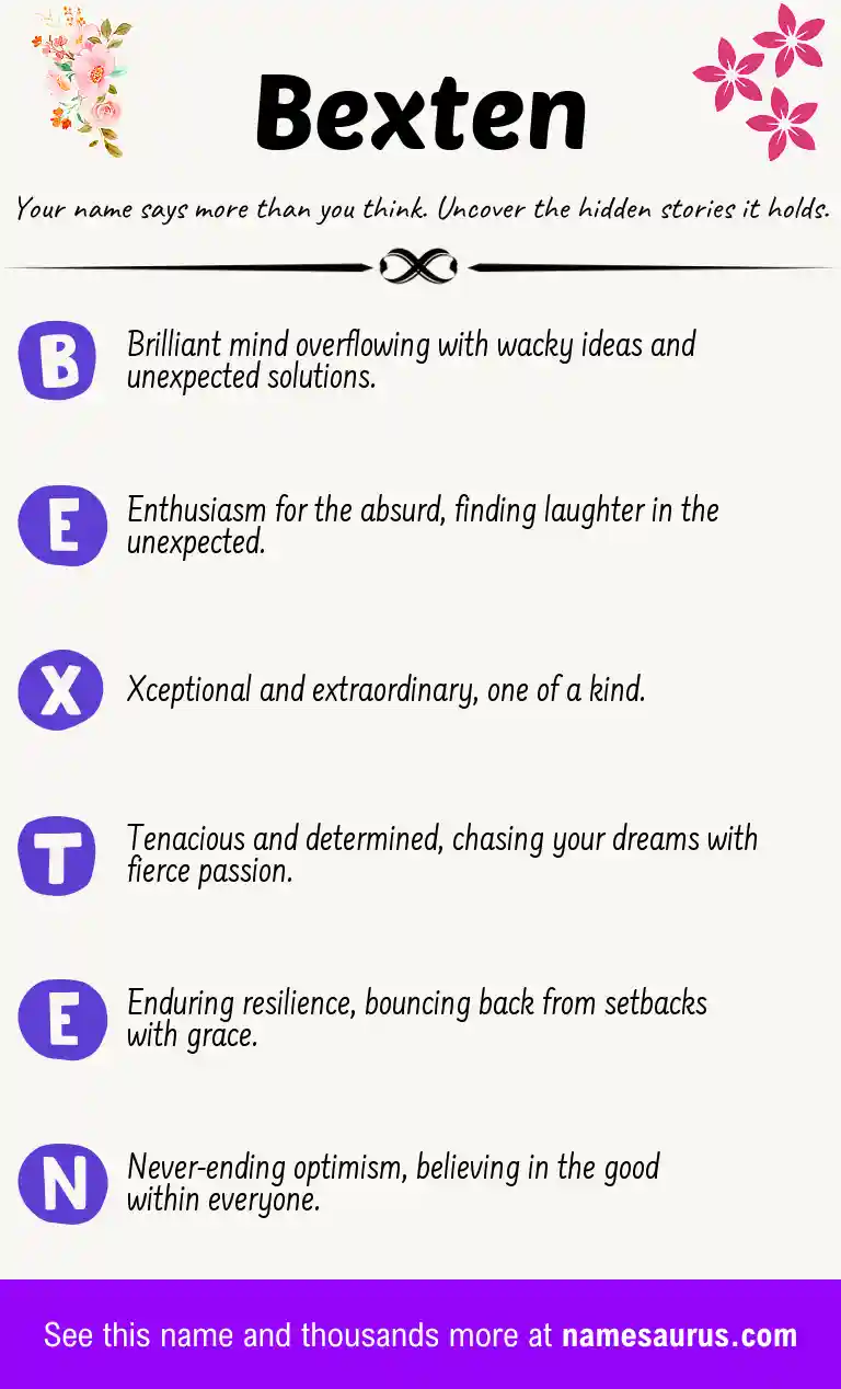 Acrostic poem about Bexten.