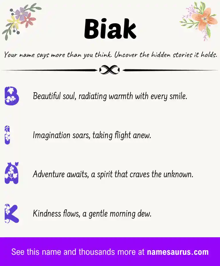 Acrostic poem about Biak.