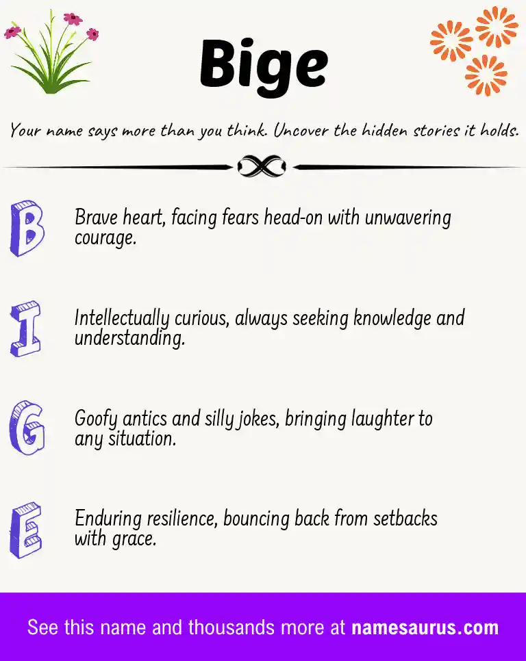 Acrostic poem about Bige.