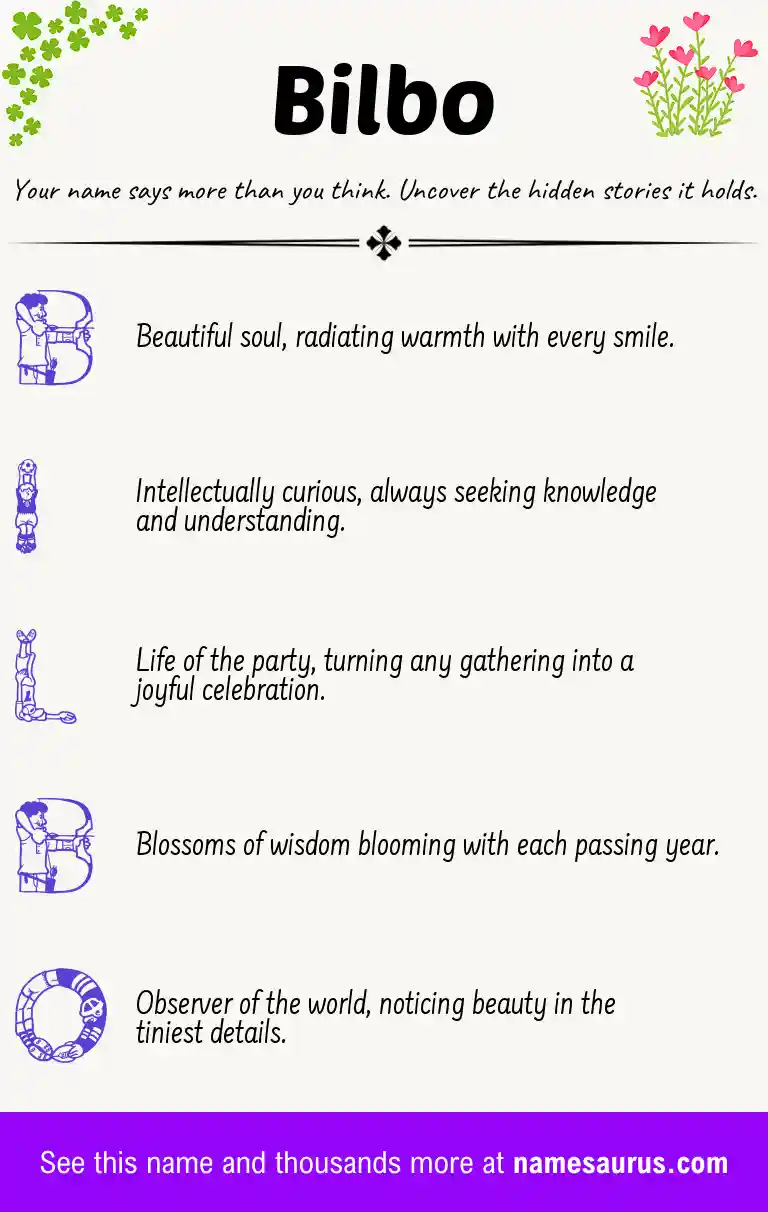 Acrostic poem about Bilbo.