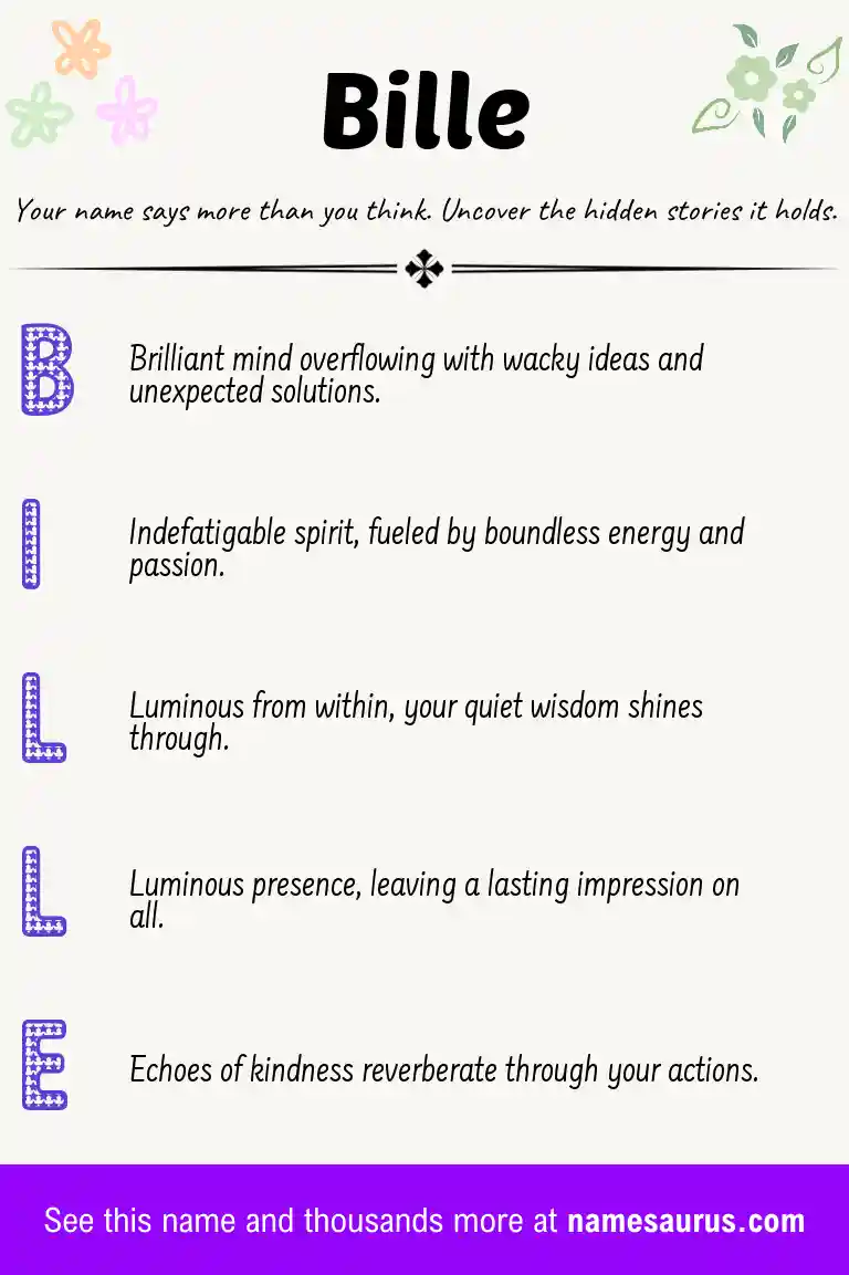 Acrostic poem about Bille.